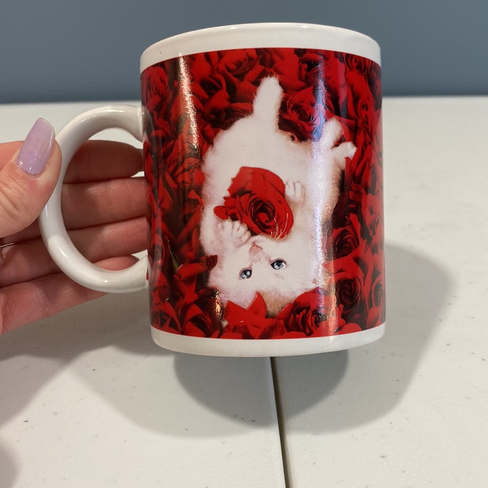Houston harvest gift products cute cat with rose coffee cup - Picture 4 of 4
